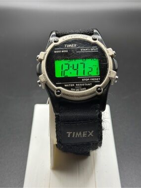 Vintage Timex Expedition Digital Watch 100M Working Indiglo Fast Wrap Nylon